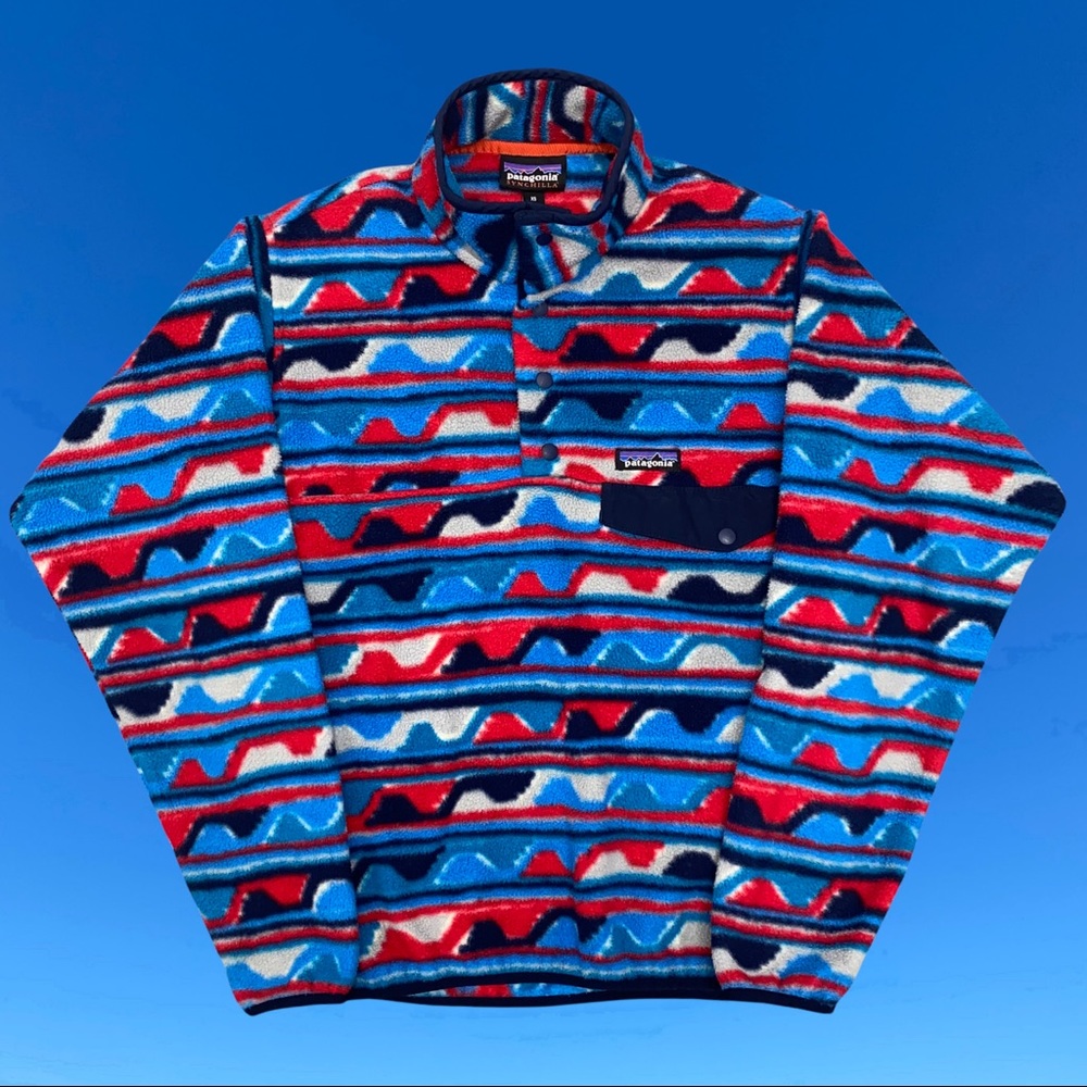 Patagonia Synchilla Aztec Tribal Snap T Fleece Pullover Southwest Multi Mens XS